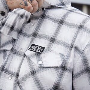 Dixxon White and Black Flanel Shirt